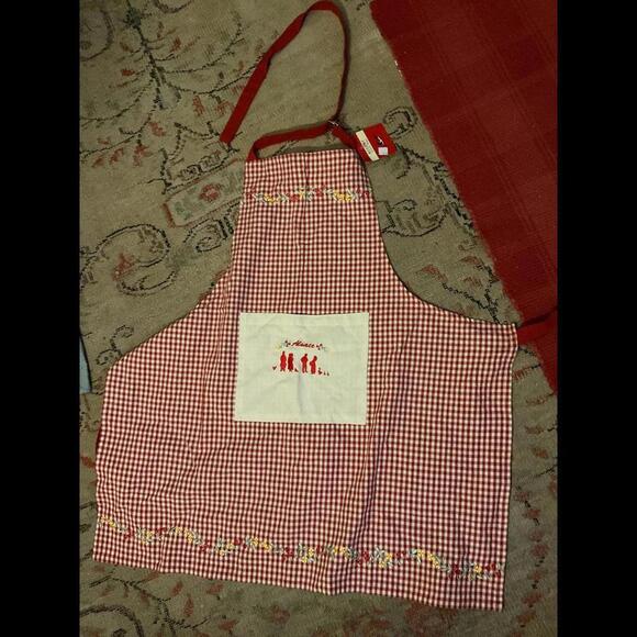 Other - Alsace Charming Red Checkered Apron with Embroidery